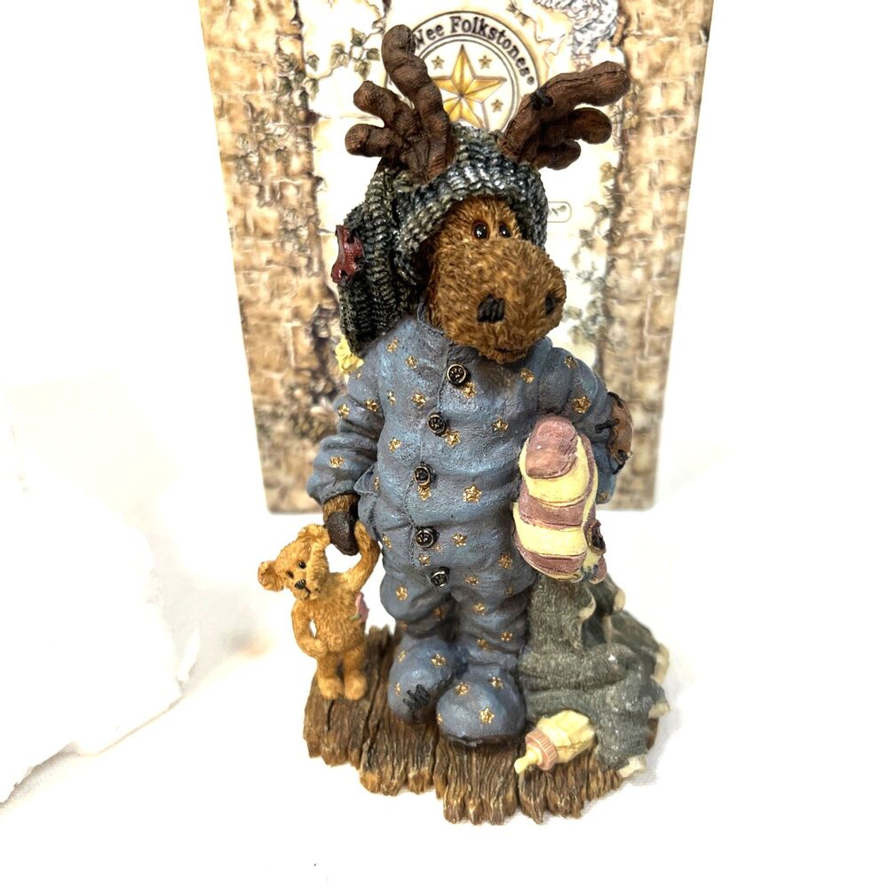 Vtg 2000 Boyds Bears & Friends Edgar Mooselfluff w/ Acorn Moosenap Original Box